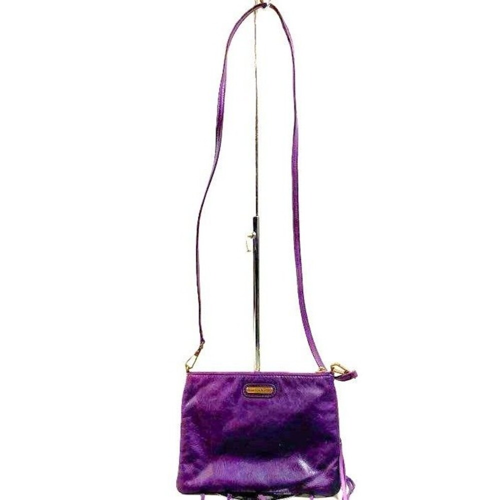 Rebecca Minkoff Purple Leather Mini 5 Zip Crossbody Bag Handbag